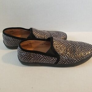 Joie black snake embossed leather slip on